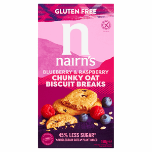 Nairn's Gluten Free Blueberry & Raspberry Chunky Oats Biscuit Breaks 160g Image