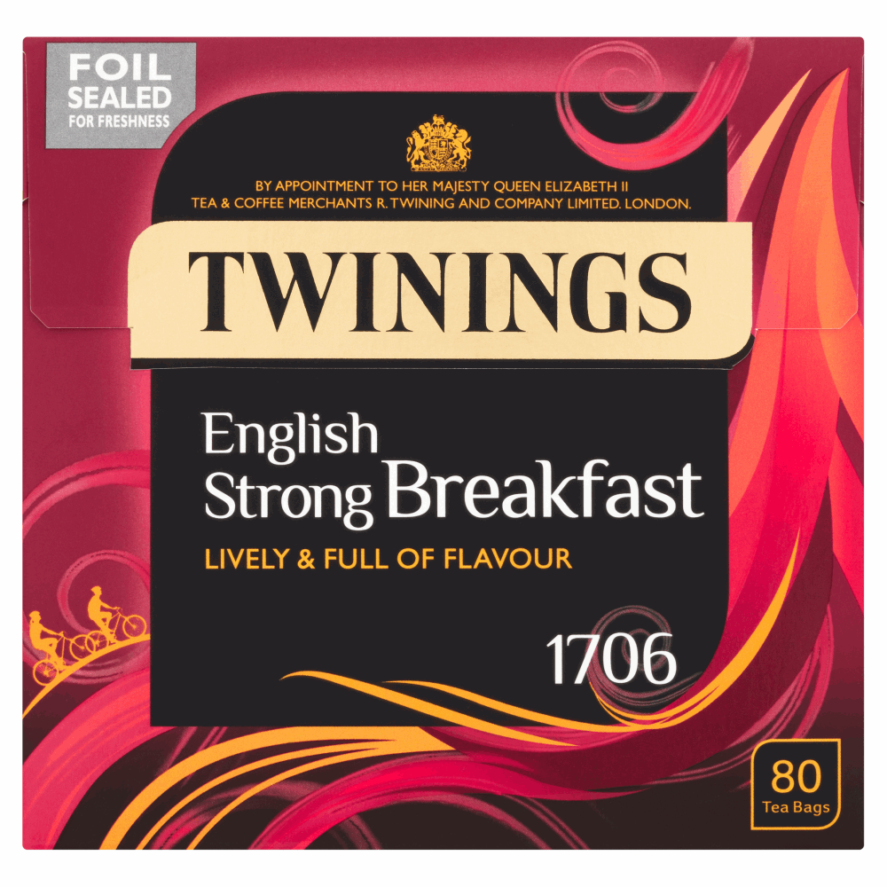 Twinings 1706 English Strong Breakfast 80 Tea Bags 250g by British ...