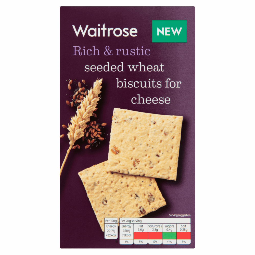 Waitrose Seeded Wheat Biscuits for Cheese 130g by British Store Online