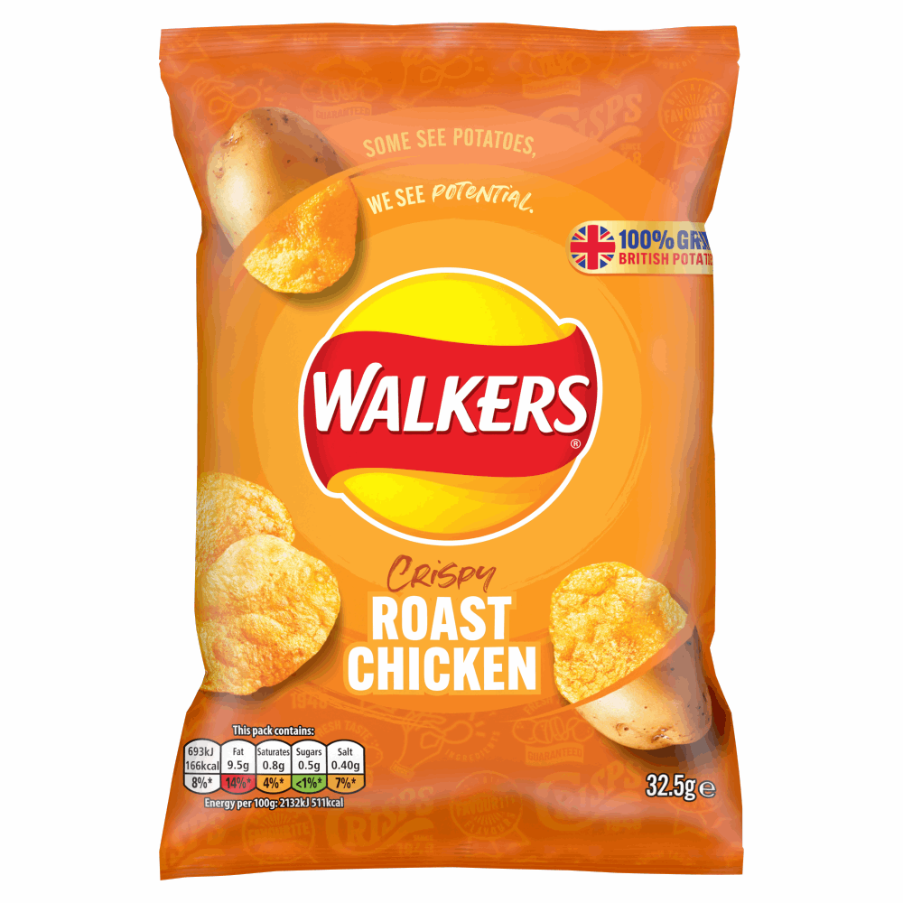 Walkers Roast Chicken Crisps 32.5g by British Store Online