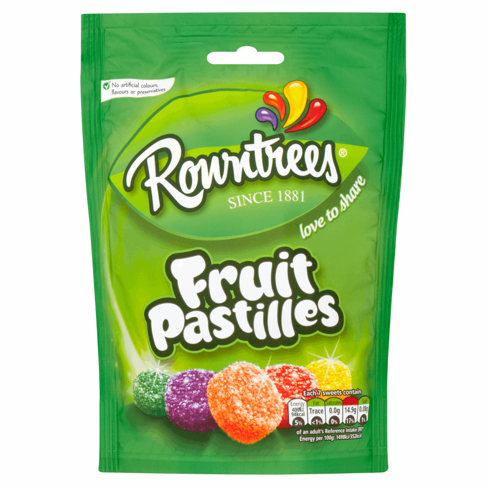 ROWNTREE'S Fruit Pastilles Sharing Bag 150g By British Store Online