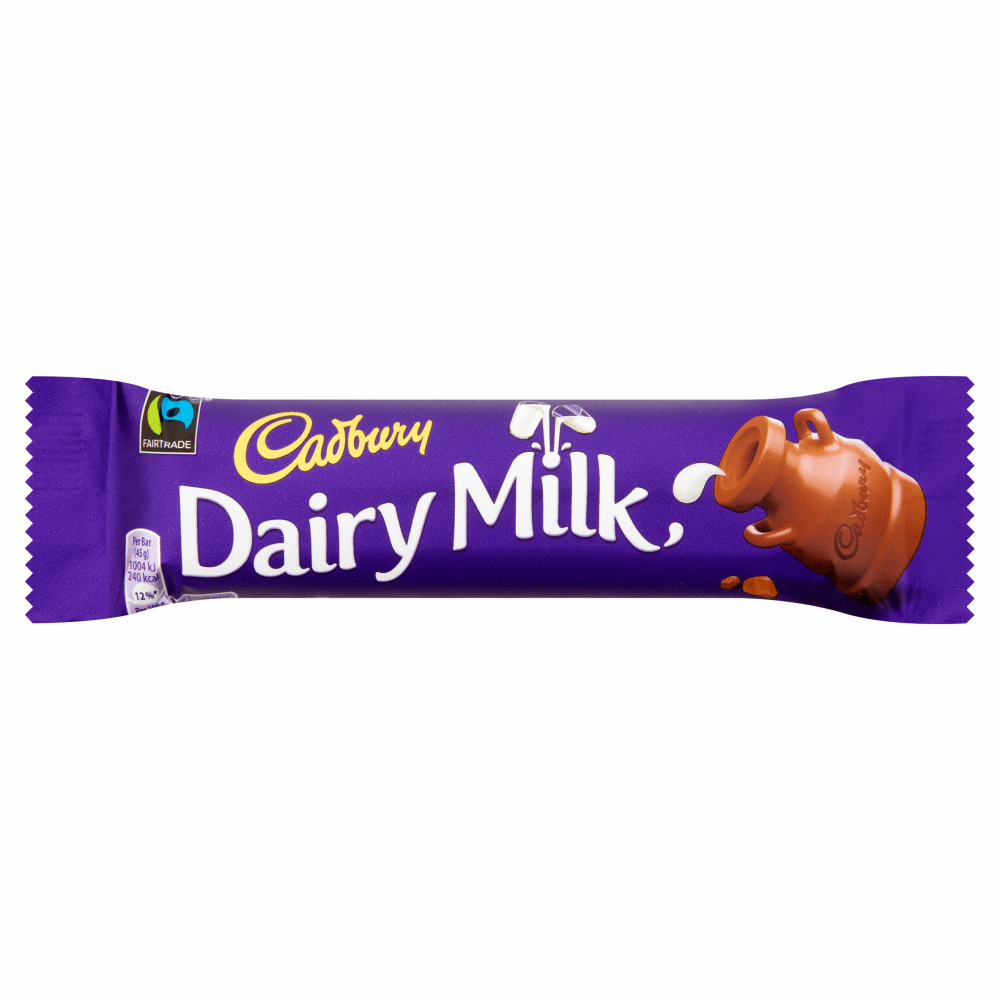 Cadbury Dairy Milk Chocolate Bar 45g by British Store Online