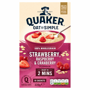 Quaker Oat So Simple Strawberry, Raspberry & Cranberry Porridge Sachets 10x33.9g Image