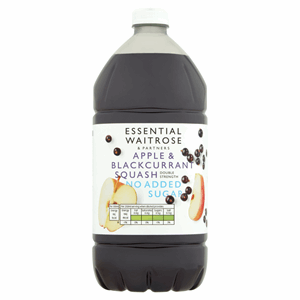 Essential Waitrose Apple & Blackcurrant Double Strength Squash No Added Sugar 1.5ltr Image