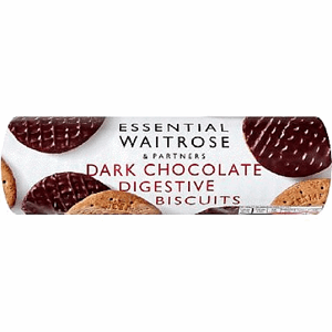 Essential Waitrose Dark Chocolate Digestives 300g Image