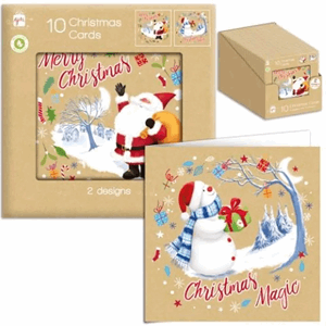 Boxed Christmas Cards Kraft Character 10 pack Image