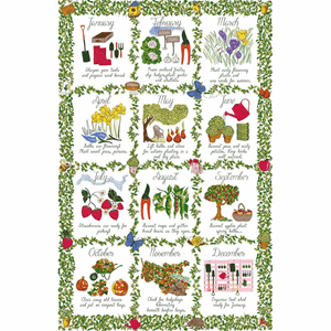 Ulster Weavers Cotton Tea Towel - Gardeners Calendar Image