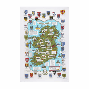 Ulster Weavers Cotton Tea Towel - Maps & Crests of Ireland Image