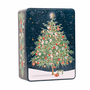 Farmhouse Biscuits Embossed Christmas Tree Rectangle Salted Caramel Tin 300g Image