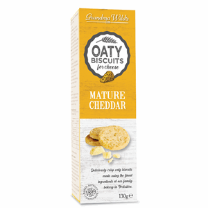 Grandma Wild's Oaty Biscuits For Cheese Mature Cheddar Box 130g Image