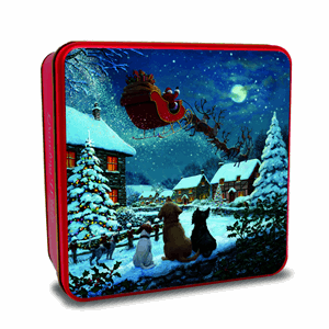 Grandma Wild's Embossed Dogs On Santa Watch Tin 160g Image