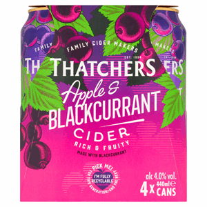 Thatchers Apple and Blackcurrant Cider 4 x 440ml Image