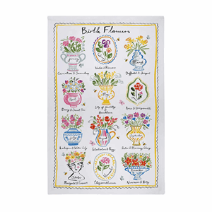 Ulster Weavers Cotton Tea Towel - Birth Flowers Image