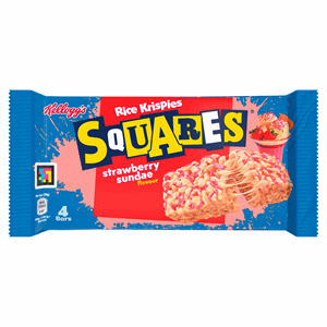 Kellogg's Rice Krispies Squares Strawberry Sundae Flavour Snack Bars 4x29g Image