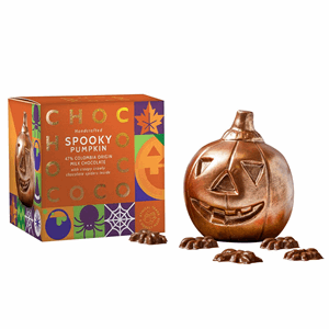 Chococo % Milk Choc Pumpkin With Chocolate Spiders 100g Image