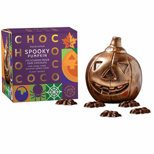 Chococo % Dark Chocolate Pumpkin With Chocolate Spiders 100g Image