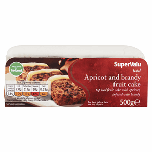 Supervalu Iced Apricot & Brandy Fruit Cake 500g Image