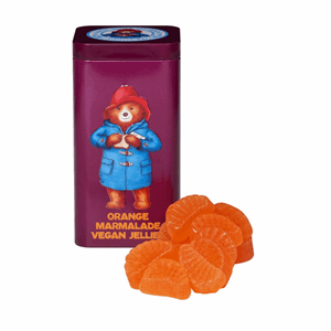 Paddington Vegan Bear Orange Marmalade Jelly Sweets Tin 140g Image