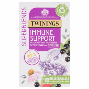 Twinings Superblends Immune Support Blackcurrant & Raspberry 20 Tea Bags 40g Image