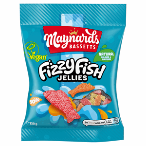 Maynards Bassetts Fizzy Fish Jellies 130g Image